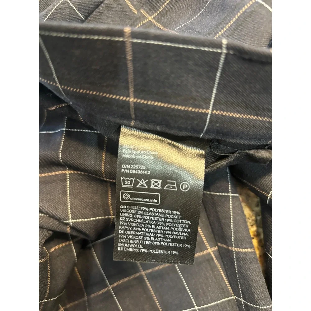 NWT H&M‎ Mens Skinny Fit Windowpane Plaid Dress Pants Navy Blue Size 33
